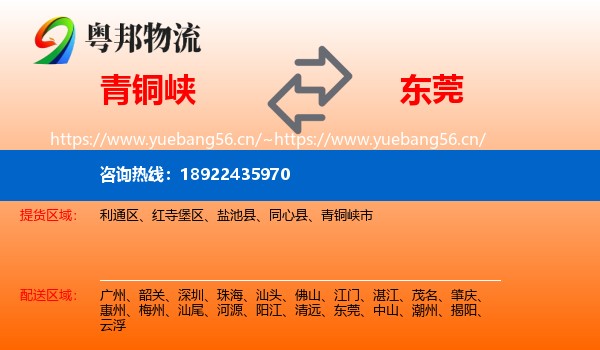 青铜峡到东莞物流