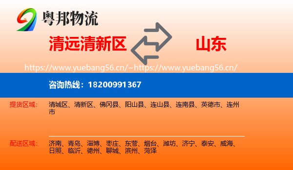 清远清新区到山东物流