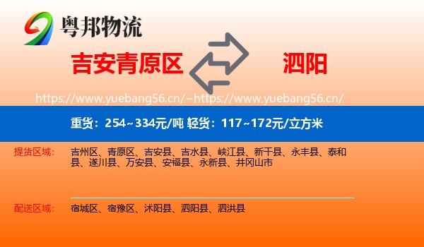吉安青原区到泗阳县物流