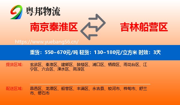 南京秦淮区到船营区物流 南京秦淮区到船营区物流专线名片