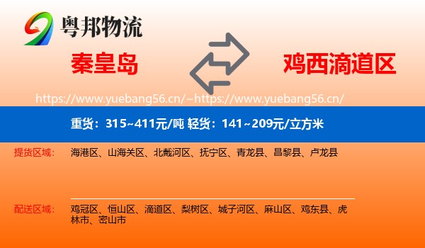秦皇岛到滴道区物流专线