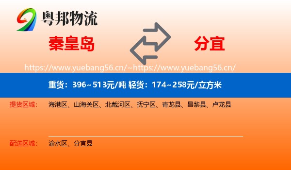 秦皇岛到分宜县物流