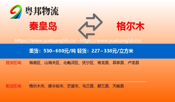 秦皇岛到格尔木市物流