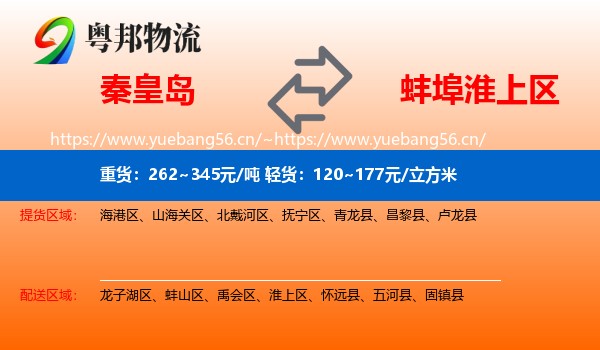 秦皇岛到淮上区物流