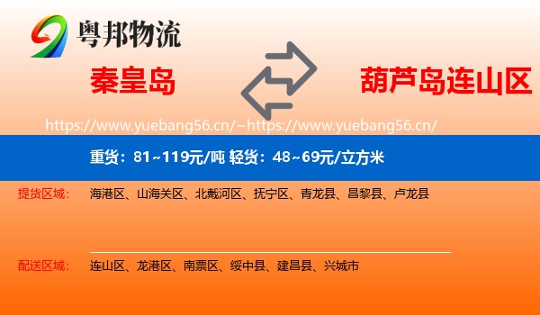 秦皇岛到连山区物流专线