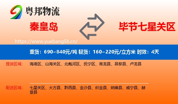 秦皇岛到七星关区物流专线名片