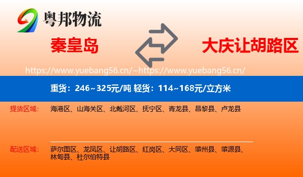 秦皇岛到让胡路区物流
