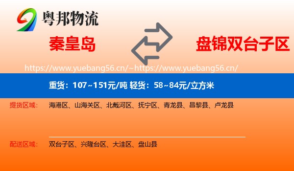 秦皇岛到双台子区物流专线