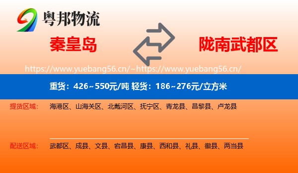 秦皇岛到武都区物流
