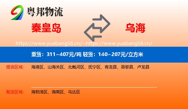 秦皇岛到乌海物流专线