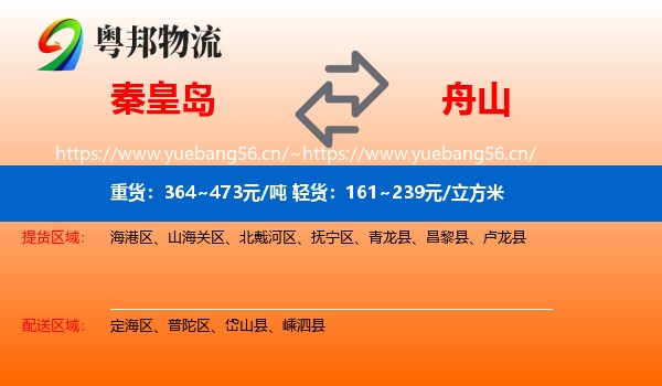 秦皇岛到舟山物流专线