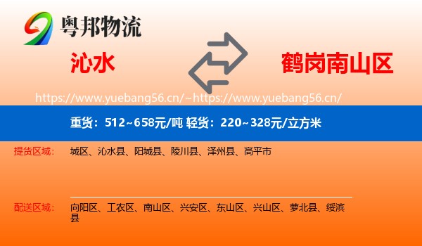 沁水县到南山区物流专线