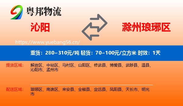 沁阳到琅琊区物流 沁阳到琅琊区物流专线名片