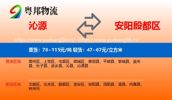 沁源到殷都区物流