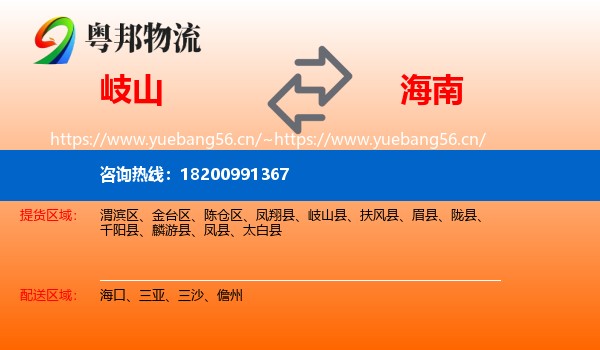 岐山到海南物流