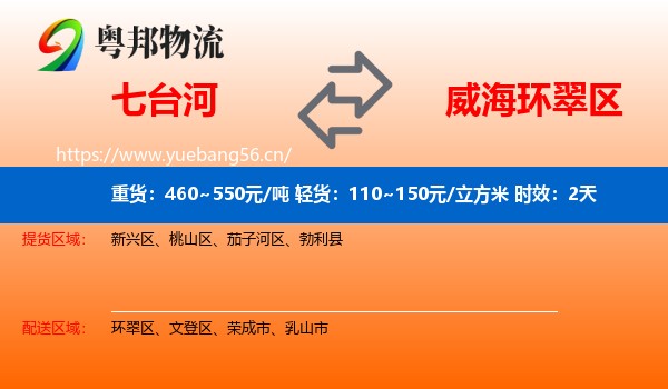 七台河到环翠区物流专线名片