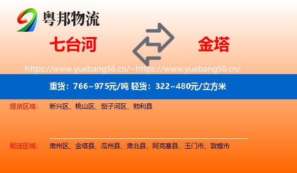 七台河到金塔县物流