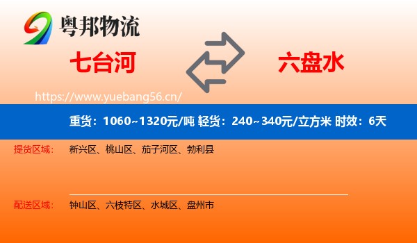 七台河到六盘水物流 七台河到六盘水物流专线名片
