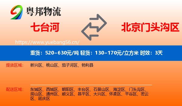 七台河到门头沟区物流专线名片