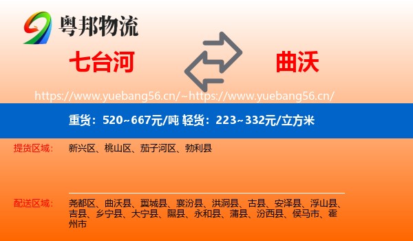 七台河到曲沃县物流