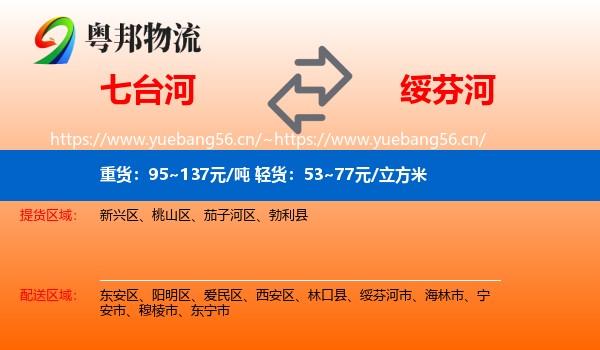 七台河到绥芬河市物流