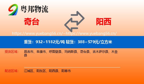 奇台到阳西县物流
