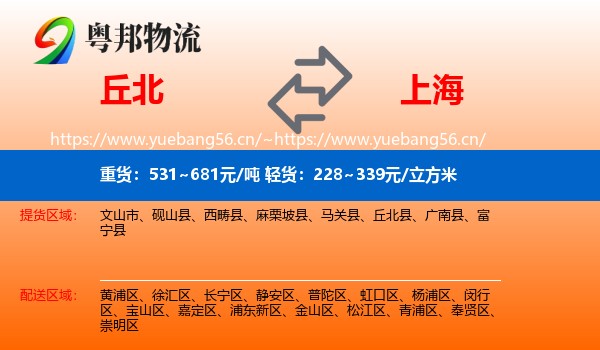 丘北县到上海物流专线