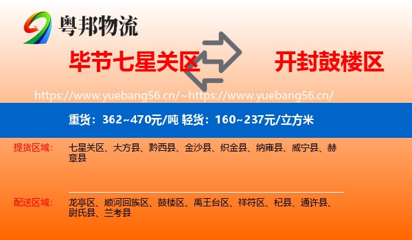 毕节七星关区到鼓楼区物流