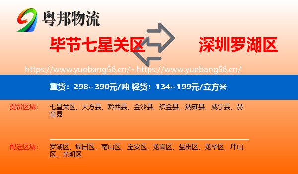 毕节七星关区到罗湖区物流