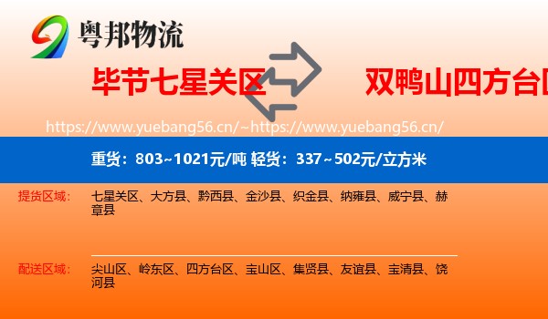 毕节七星关区到四方台区物流