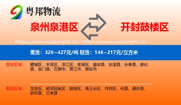 泉州泉港区到鼓楼区物流