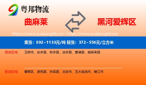 曲麻莱到爱辉区物流