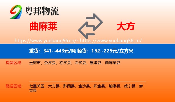 曲麻莱到大方县物流