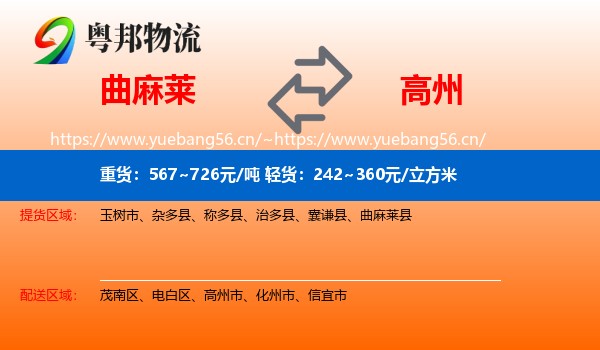 曲麻莱到高州市物流