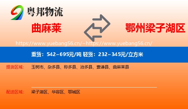曲麻莱到梁子湖区物流