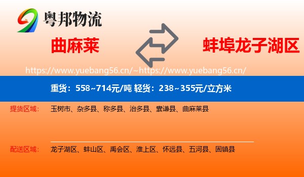 曲麻莱到龙子湖区物流