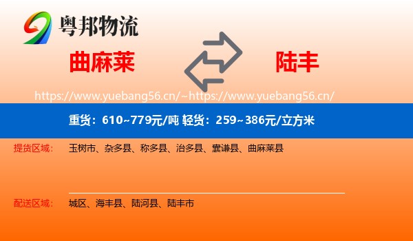 曲麻莱到陆丰市物流