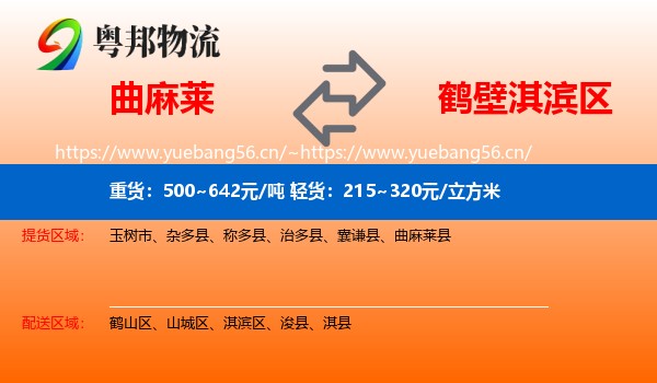 曲麻莱到淇滨区物流