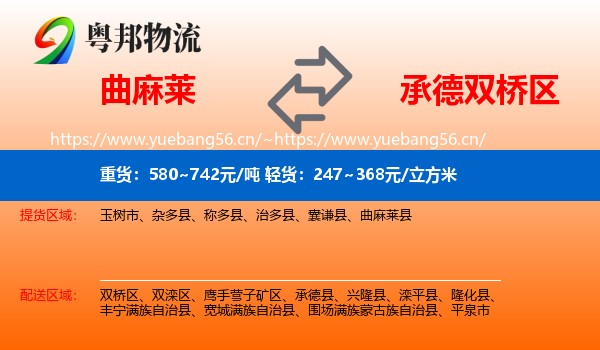 曲麻莱到双桥区物流