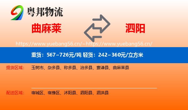 曲麻莱到泗阳县物流