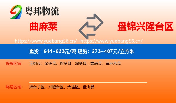 曲麻莱县到兴隆台区物流专线