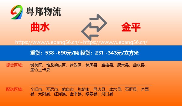 曲水到金平县物流