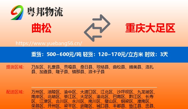 曲松到大足区物流专线名片