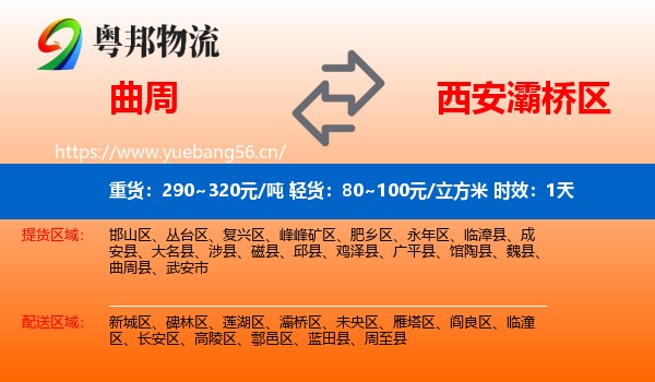 曲周到灞桥区物流专线名片