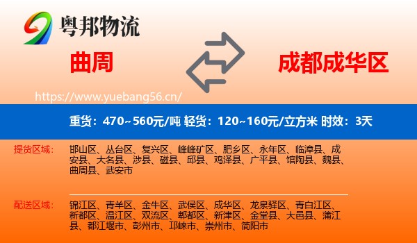 曲周到成华区物流专线名片