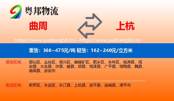 曲周到上杭县物流
