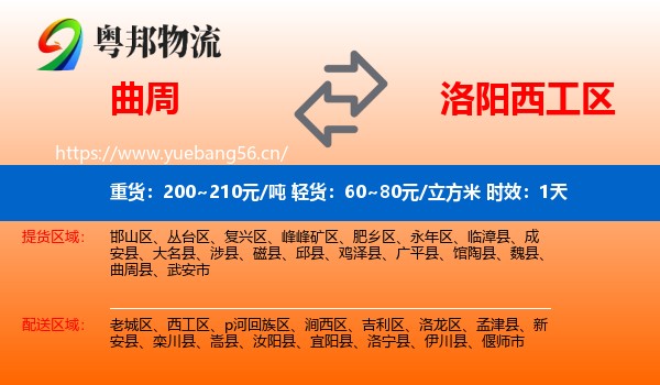 曲周到西工区物流 曲周到西工区物流专线名片