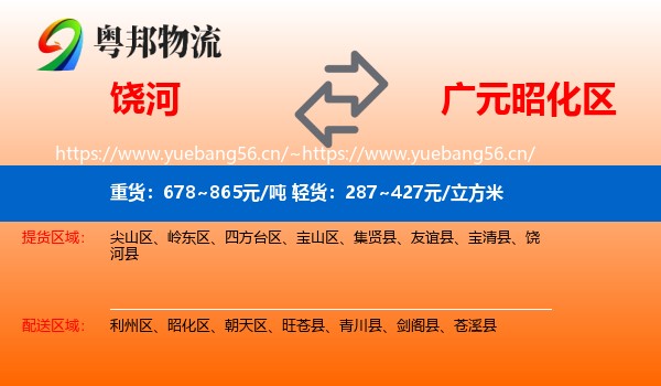 饶河到昭化区物流