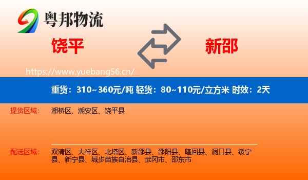 饶平到新邵县物流专线名片