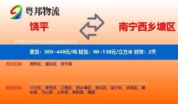 饶平到西乡塘区物流专线名片